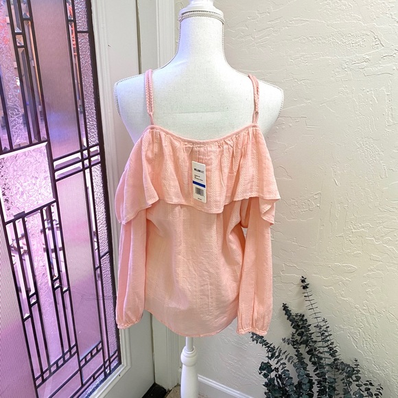 William Rast, Cold Shoulder Ruffle Tassel Top XL🆕 - Picture 7 of 8